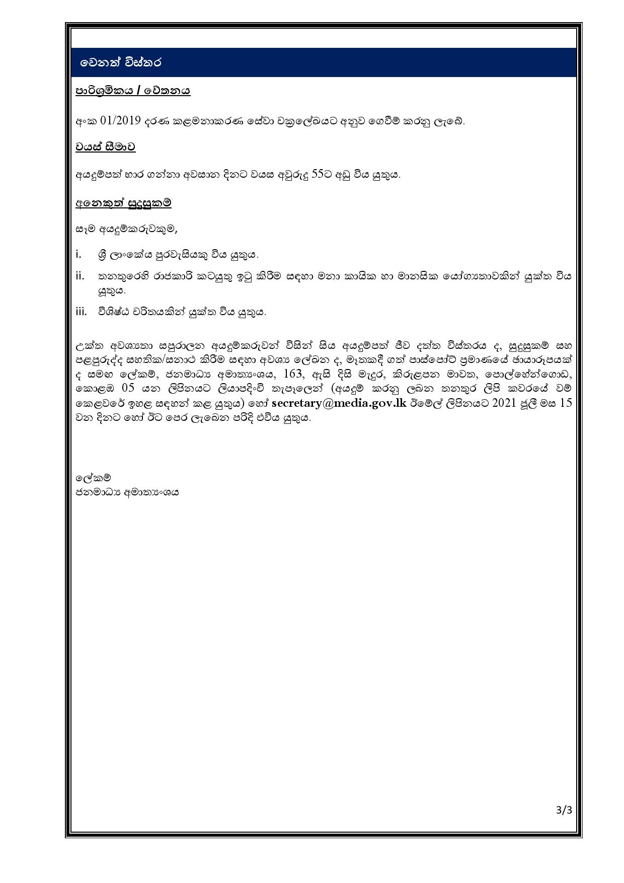 web adv for Deputy Director A4 Draft සිංහල page 003