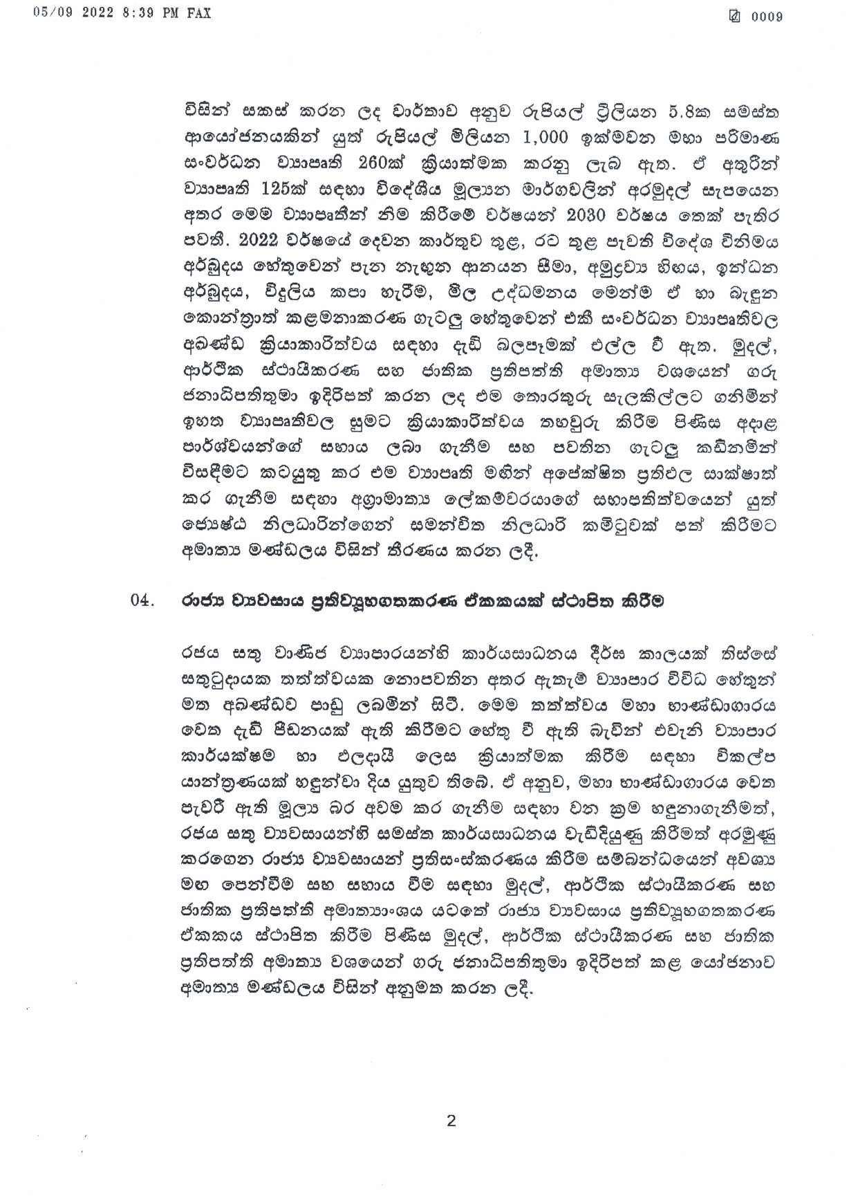 Cabinet Decision on 05.09.2022 page 002