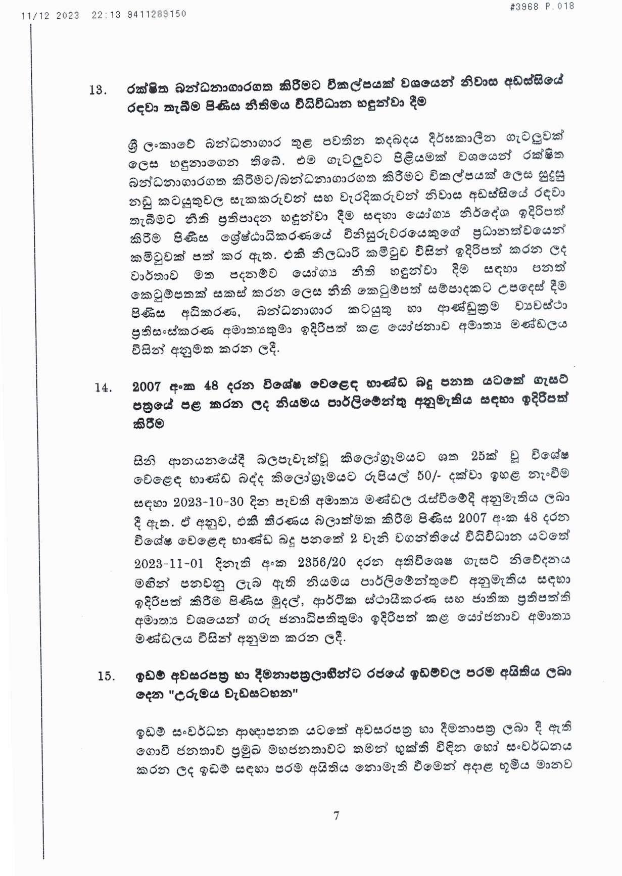 Cabinet Decisions on 11.12.2023 page 007